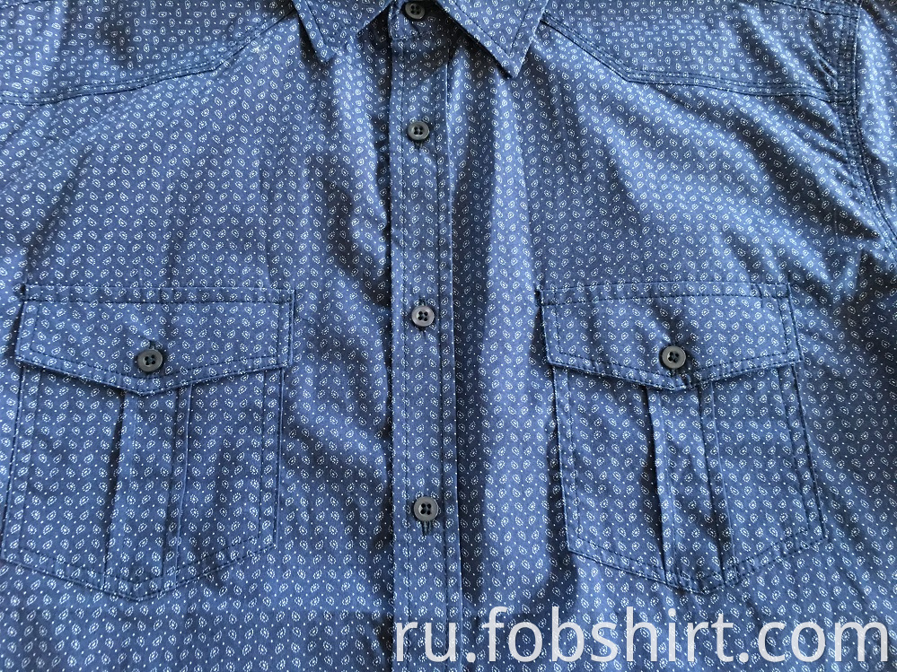 Man Shirt Navy Printing